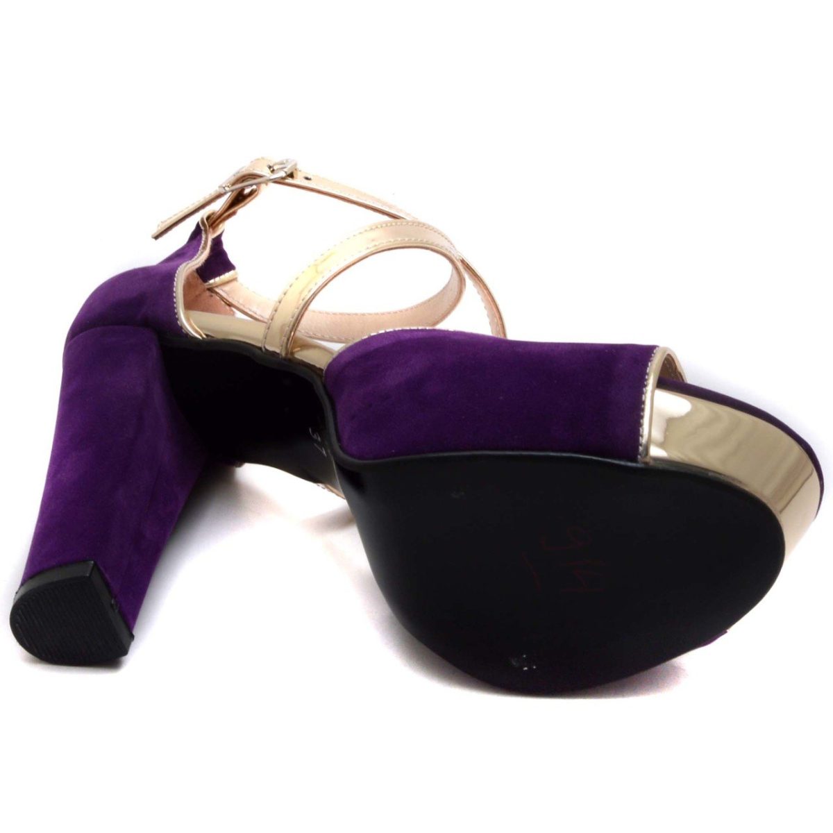 ⁦حذاء كعب نسائي - بنفسجي⁩ - الصورة ⁦2⁩