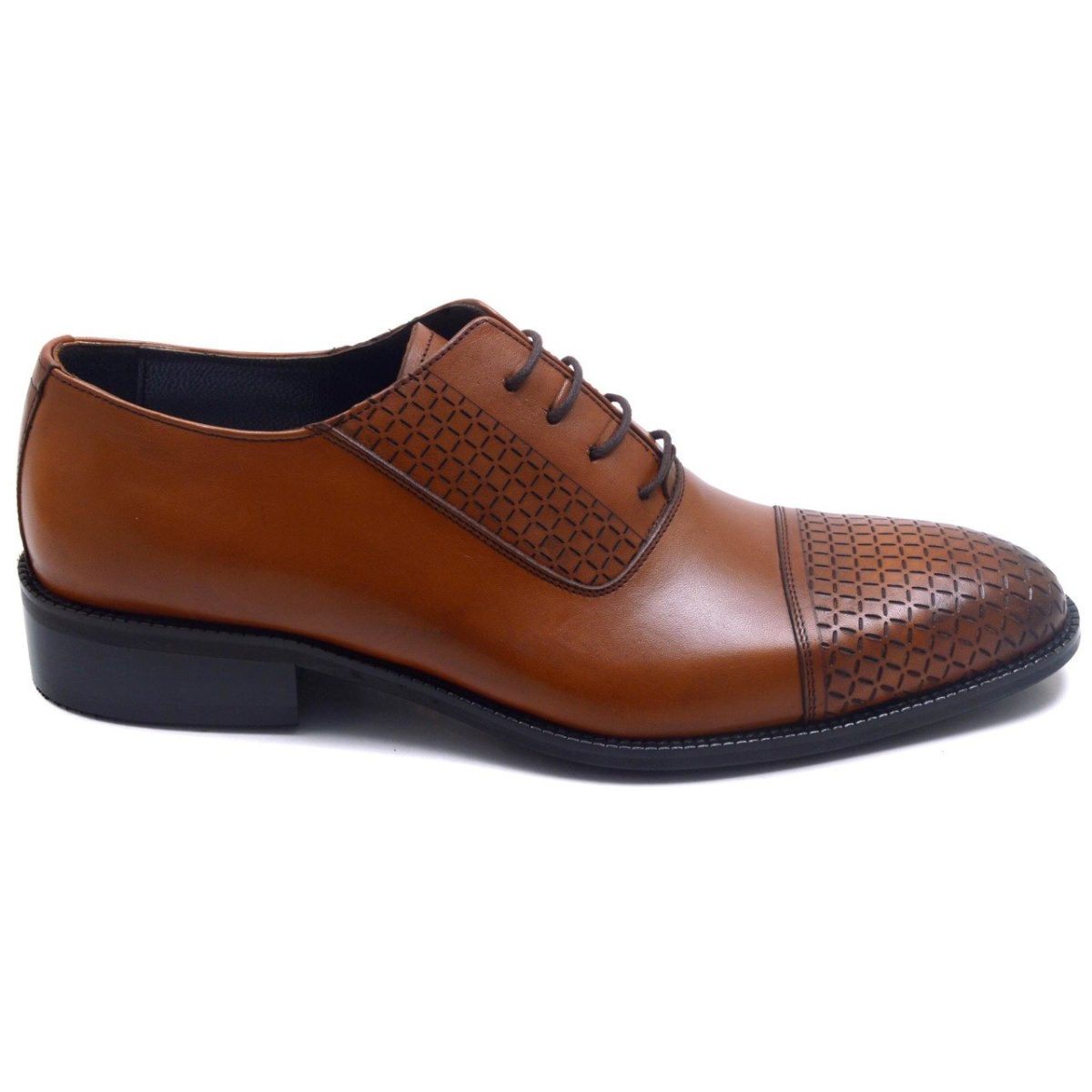 ⁦حذاء جلد رجالي جوردان برباط 699-DR - بني⁩ - الصورة ⁦2⁩