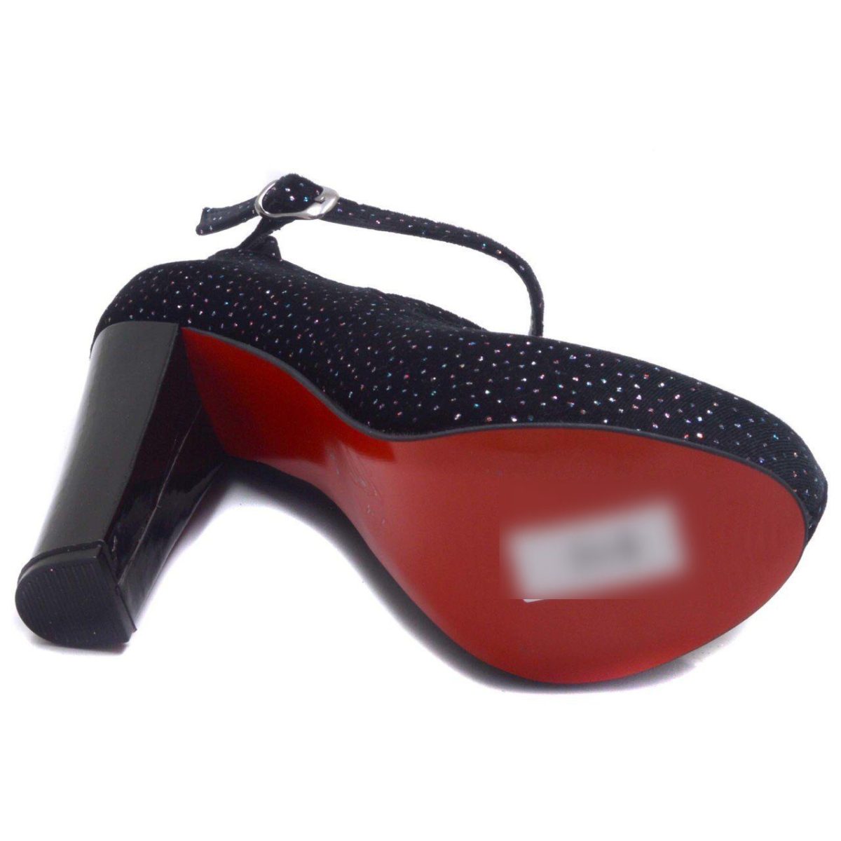 ⁦حذاء نسائي كعب ملون941-CB - أسود⁩ - الصورة ⁦2⁩