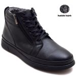 YUO-4551 Men's Lace-Up Winter Boots - Black (Real Wool / Leather)