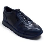 4S-1 ED Men's Casual Shoes Navy Blue Checkered (Leather)