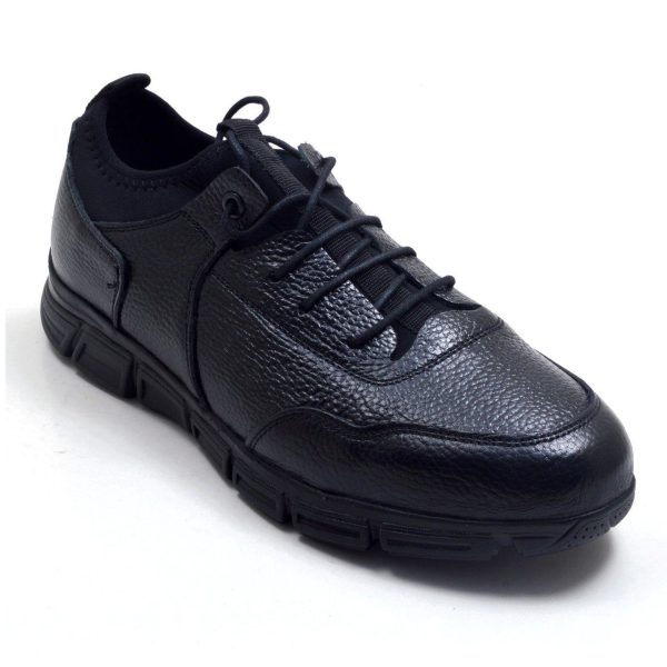 12L-4 DF Men's Flexible Casual Shoes Black (Leather)