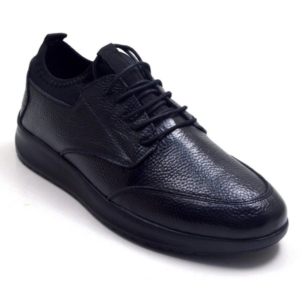 12L-5 DF Men's Flexible Casual Shoes Black (Leather)