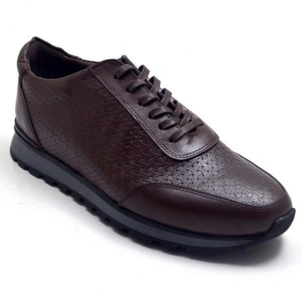 4S-3 ED Men Casual Shoes Brown Patterned (Leather)