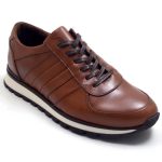 4S-5 ED Men's Brown Striped Casual Shoes (Leather)