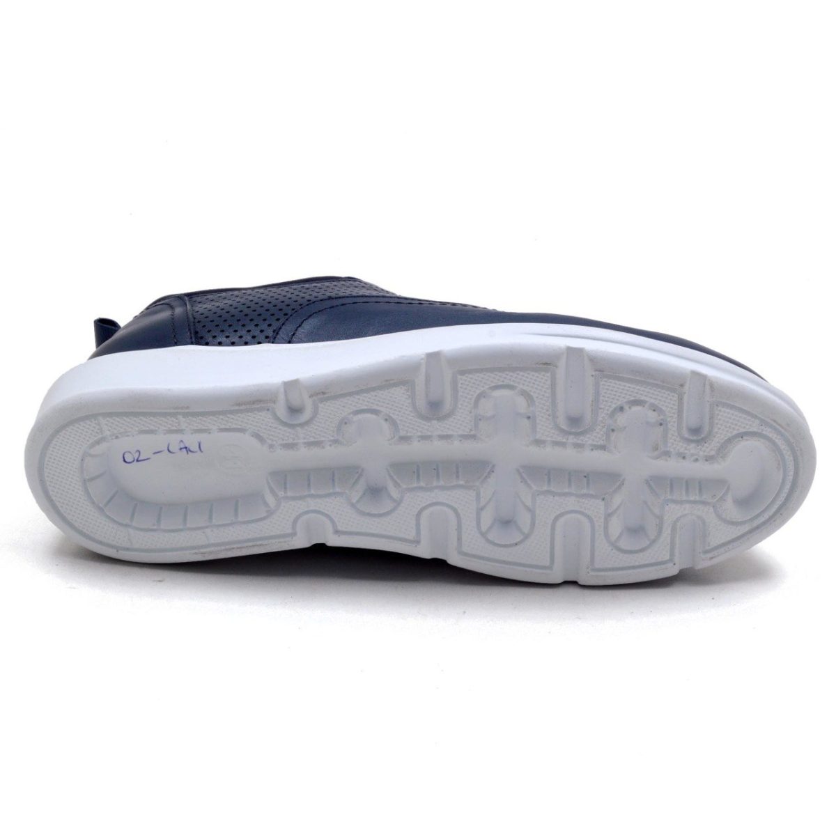 Delikli Bisiklet Yaka Erkek Günlük Ayakkabı 4S-10 ED - Lacivert (Deri) - Görsel 2