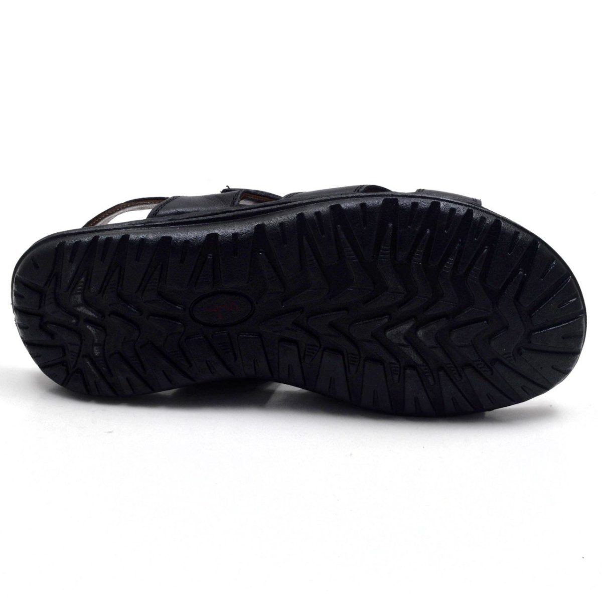 ⁦صندل جلد مفتوح من الأمام للرجال 48-7 DS - أسود⁩ - الصورة ⁦2⁩