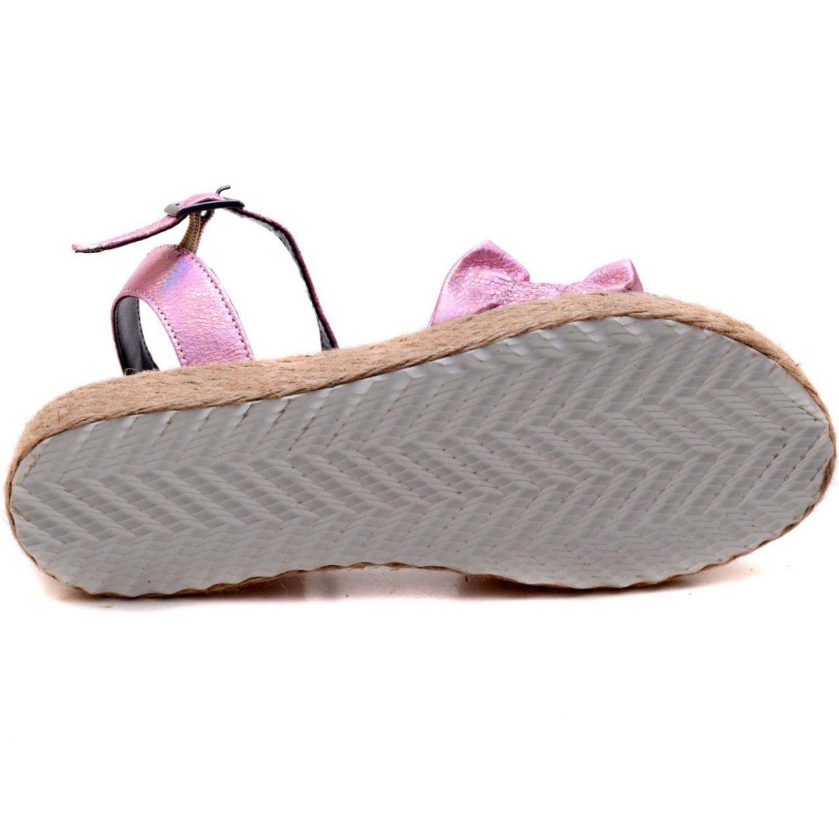 ⁦صندل نسائي من القش مع حزام 285-F - وردي⁩ - الصورة ⁦2⁩