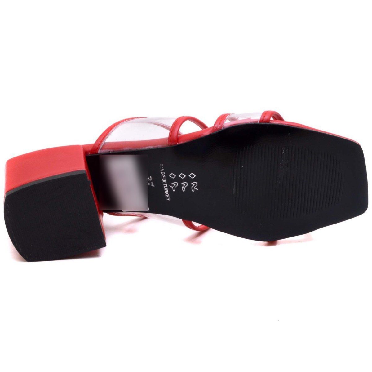 ⁦شبشب نسائي شفاف 101-T - أحمر⁩ - الصورة ⁦2⁩