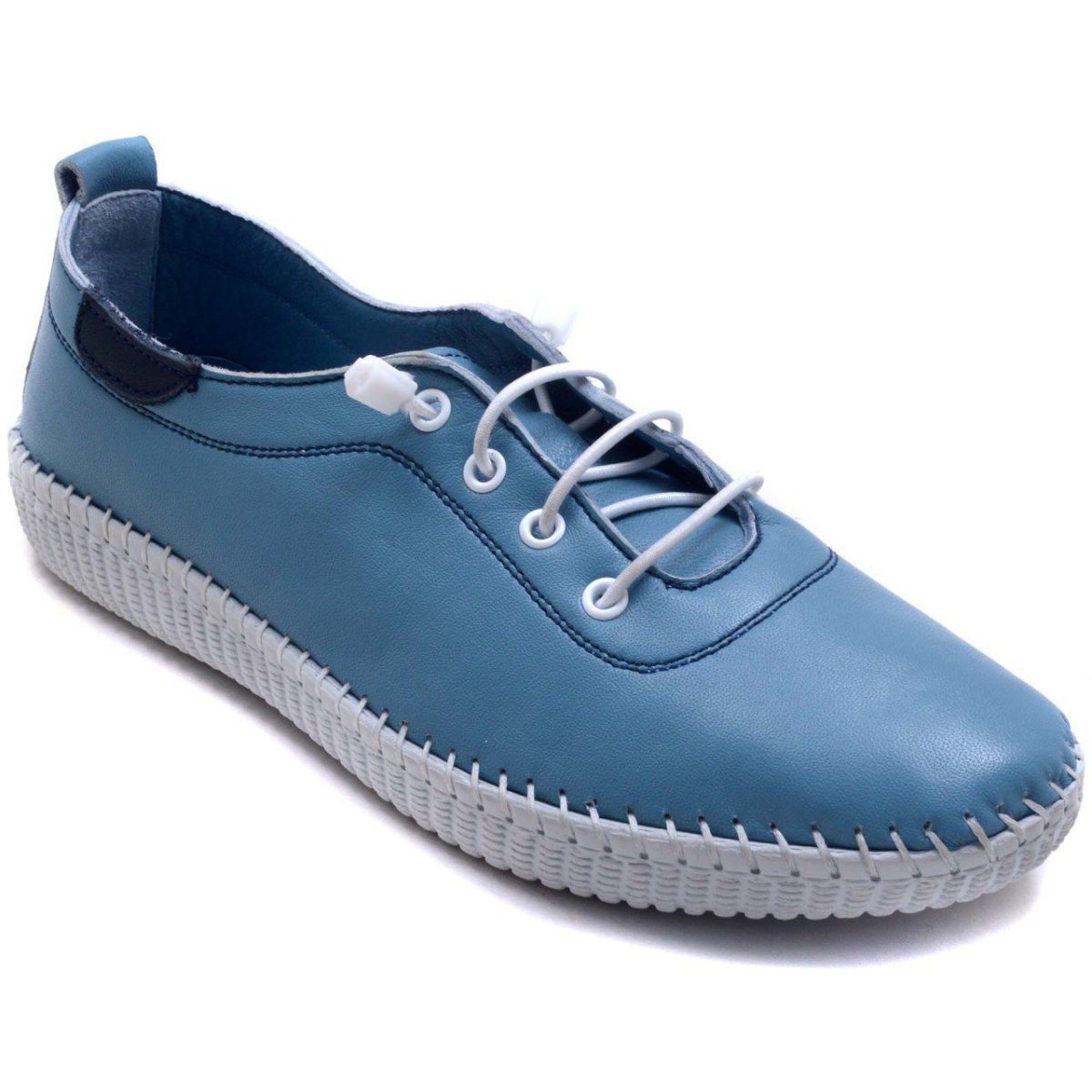 Women's Casual Shoes - Blue (Leather) - Image 1